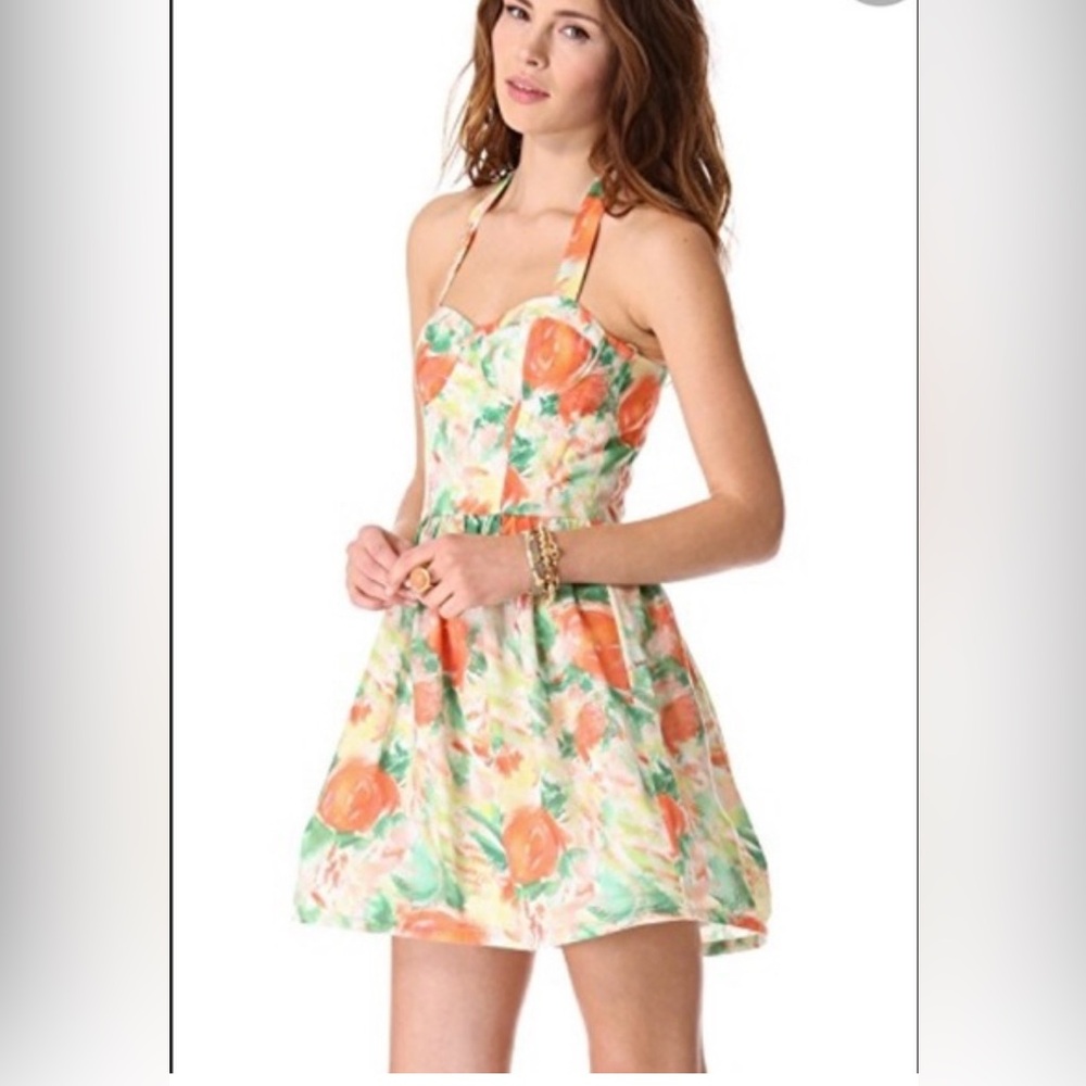 Alice & Olivia fleur bustier flare dress Size 6